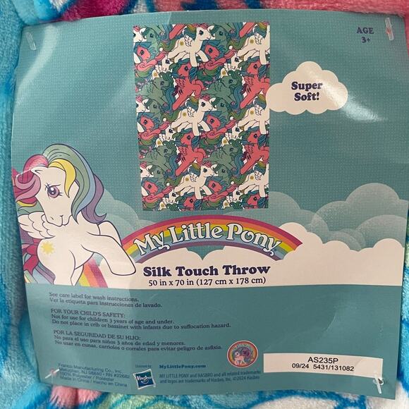 My Little Pony Soft Plush Silk Touch Throw Blanket 50 x 70 Rainbow Multicolor - Picture 2 of 7